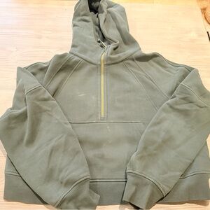 Lululemon Green Half-Zip Hoodie size M/L. Some staining—please see photos.